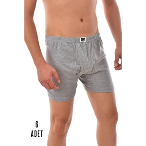 6 Adet Erkek Paçalı Boxer Gri 0111