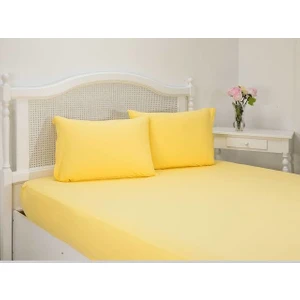 Çift Kişilik Penye Lastikli Çarşaf-160 x 200 cmSarı
