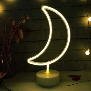 Dekoratif Ay Tasarımlı Neon Led Masa ve Gece Lambası