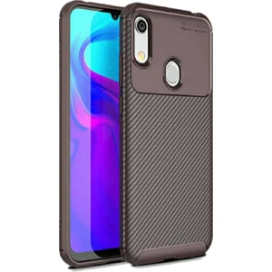 Tekno Grup Huawei Y6s 2019 Kılıf Karbon Desenli Lux Negro Silikon Kahverengi