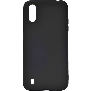 Tekno Grup Samsung Galaxy A01 Kılıf Mat Premium Silikon Kılıf Siyah + Cam Ekran Koruyucu