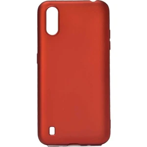 Tekno Grup Samsung Galaxy A01 Kılıf Mat Premium Silikon Kılıf Kırmızı + Cam Ekran Koruyucu
