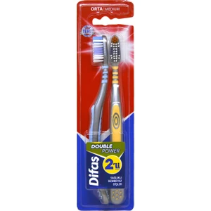 Orta Sert Double Power Diş Fırçası 2'li