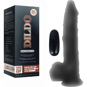 Dildo Series Siyah Hero 21 cm 10 Modlu Titreşimli Realistik Penis