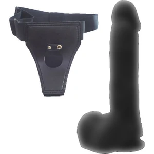 Dildo Series Siyah Wolf King 22 cm Belden Bağlamalı Realistik Penis