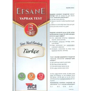 Türev Yayınları 6. Sınıf Türkçe Çek Kopart Yaprak Test