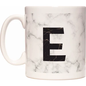 Rock'n Fox Baş Harf E Harfli Kişiye Özel Mermer Tasarımlı Kupa Bardak