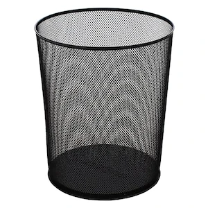 Metal Çöp Kovası Delikli Siyah