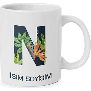 Anı Diyarı Kişiye Özel N Harfli Isim Yazılı Kupa Bardak