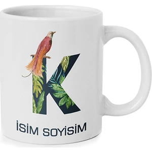 Anı Diyarı Kişiye Özel K Harfli Isim Yazılı Kupa Bardak