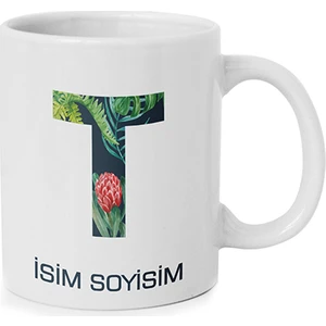 Anı Diyarı Kişiye Özel T Harfli Isim Yazılı Kupa Bardak