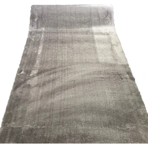 Halı Gri Düz Renk Kaymaz Taban Pofuduk Kesme Yolluk Halı En 100-Cm
