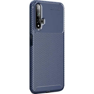 Huawei Honor 20 Kılıf Negro Karbon Dizayn Silikon Lacivert