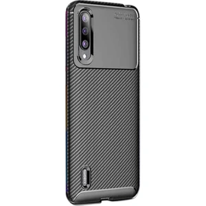 Xiaomi Mi 9 Lite Kılıf Negro Karbon Dizayn Silikon Siyah