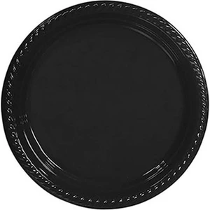 Plastik Tabak Siyah 22 cm 25'li