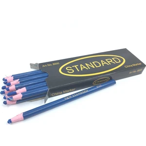 İpli Kalem Gres Mumlu Kalem China Marker Mavi 12'li