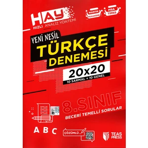 Teas Press Yayınları 8. Sınıf Yeni Nesil Türkçe Denemesi 20 Adet