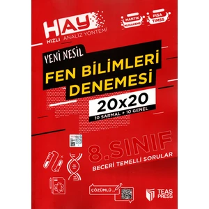 Teas Press Yayınları 8. Sınıf Yeni Nesil Fen Bilimleri Denemesi 20 Adet