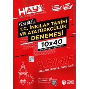 Teas Press Yayınları 8. Sınıf İnkılap Tarihi Denemesi 40 Adet