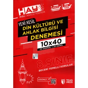 Teas Press 8. Sınıf Din Kültürü Denemesi 40 Adet