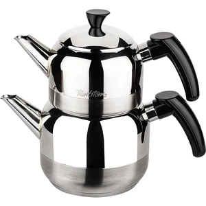Siyah Athena Mini Boy Paslanmaz Çelik Çaydanlık Takımı 650/1150 ml