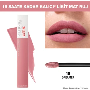 Maybelline New York Super Stay Matte Ink Likit Mat Ruj - 10 Dreamer