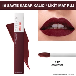 Maybelline New York Super Stay Matte Ink Likit Mat Ruj - 112 Composer - Mürdüm/Bordo