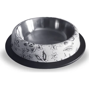 Eurogold Köpek Desenli Oval Çelik Mama Kabı  24 cm