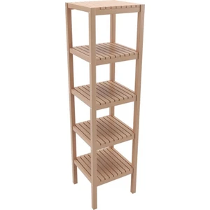 BIE-7022 Ahşap Izgaralı 5 Raflı Banyo Rafı