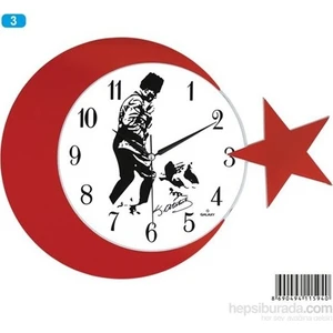 Duvar Saati Ayyildiz Atatürk Duvar Saati