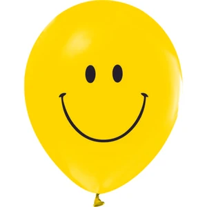 Gülen Yüz Baskılı Balon 12 Inch 10 Adet