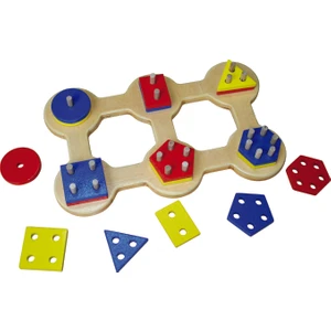 Ahşep Eğitici Oyuncak Altılı Geometrik Çocuk Kutu Oyun Sök-Tak