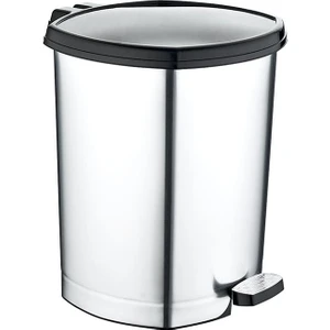 Düz Metalize Pedallı Çöp Kovası 20  lt