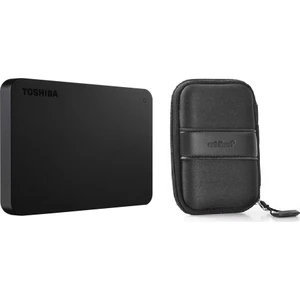 Toshiba Canvio Basic 1TB 2.5" Taşınabilir Disk HDTB410EK3AA + Addison HDD-136 HDD Kılıf Siyah