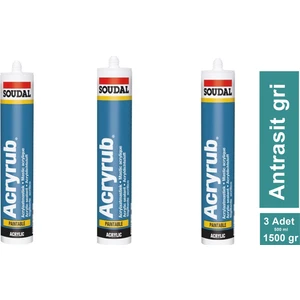 Acryrub Silikonize Akrilik Mastik 310 ml Antrasit Gri X3
