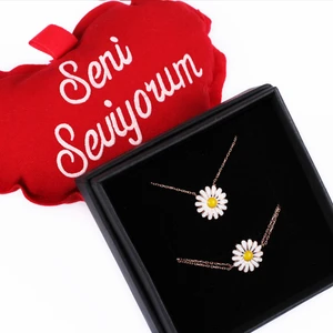 Gümüş Papatya Kolye-Bileklik Kombin