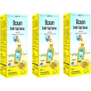 Ocean   Balık  Yağı Şurubu Limon Aromalı Şurup 150 ml 3 Kutu