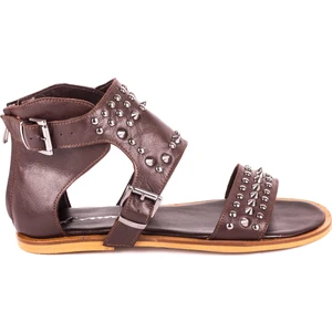 Kahverengi Deri Sandalet 36