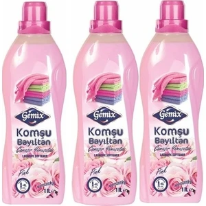 Gemix Komşu Bayıltan Konst. Yumuşatıcı 1 lt Pembe 3'lü Set