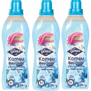 Gemix Komşu Bayıltan Konsantre Çamaşır Yumuşatıcı 1 lt Mavi 3'lü Set