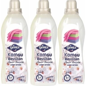 Gemix Komşu Bayıltan Konsantre Yumuşatıcı 1 lt Beyaz 3'lü Set
