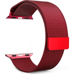 Apple Watch İçin Metal Mıknatıslı Kordon Milanese Loop Kırmızı