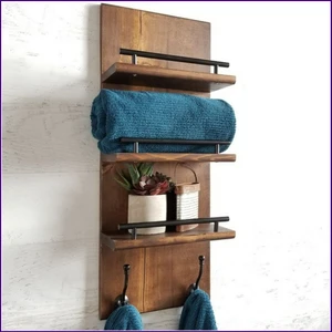 Umut Park Ahşap Banyo Askılık ve Havluluk