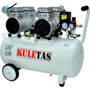 60 Litre Ultra Sessiz Yağsız Çift Kafa Kompresör
