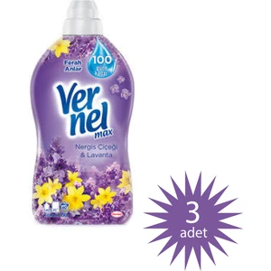 Max Konsantre Çamaşır Yumuşatıcısı Nergis Çiçeği ve Lavanta Yumuşatıcı 1440 ml 60 Yıkama 3'lü Paket 180 Yıkama