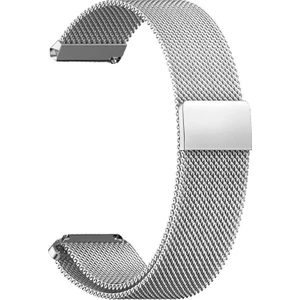 Case Street Huawei GT2 46 mm Hasır Metal Kordon Örgü Tasarım Gümüş