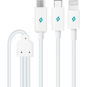Trio 3in1 Data ve Şaj Kablosu - Beyaz