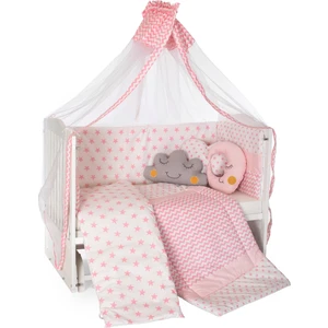 60 x 120 cm Bebek Uyku Seti Takımı 10 Parça - Pembe Yıldız