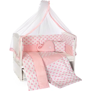 60 x 120 cm Bebek Uyku Seti Takımı 9 Parça - Pembe Balina
