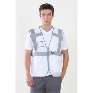 Moda Canel Mühendis Yelek Beyaz XL